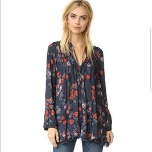 Floral Free People Tunic Blouse